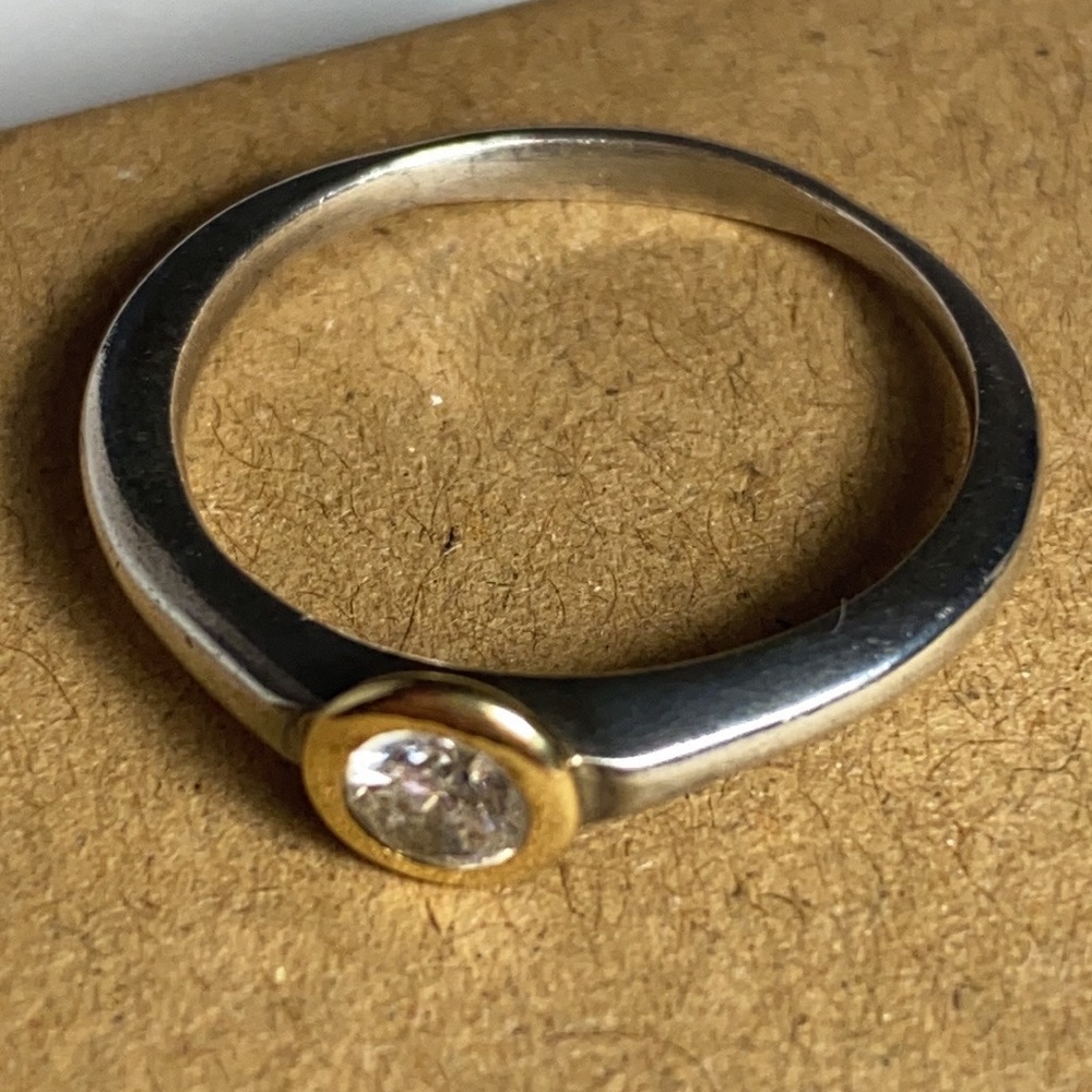 Small Gold and Silver Gypsy Set Ring size 9